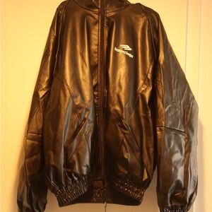 Black balenciaga leather jacket